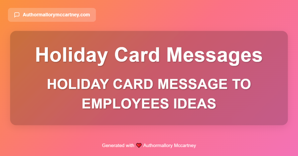 holiday card message to employees ideas