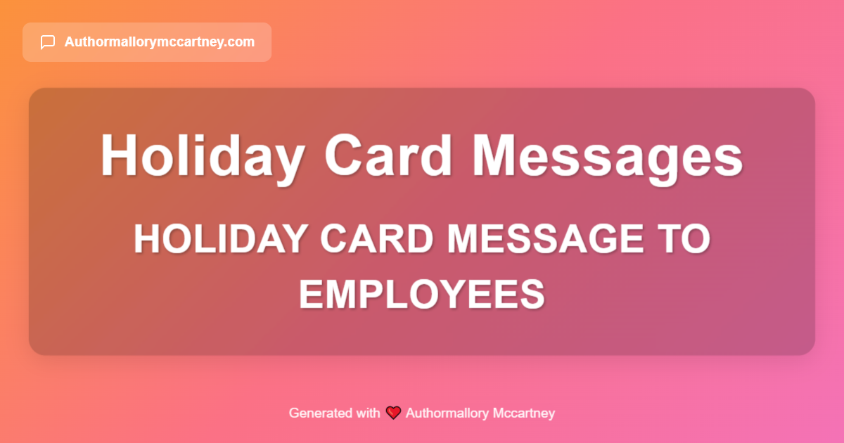 holiday card message to employees