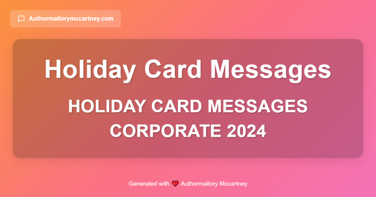 holiday card messages corporate 2024