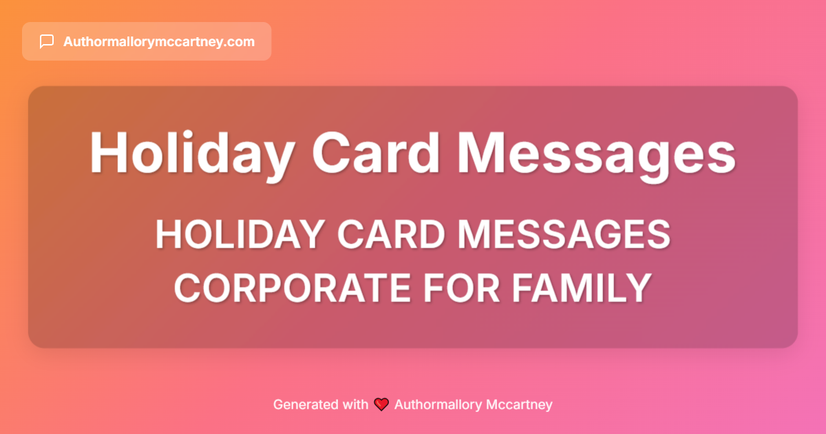 holiday card messages corporate for family