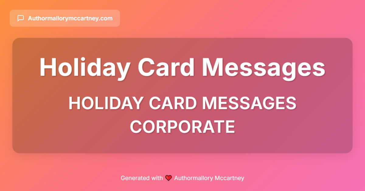 holiday card messages corporate