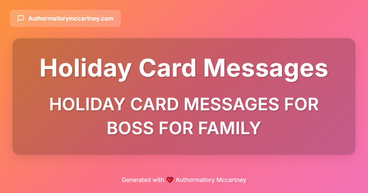 holiday card messages for boss for family
