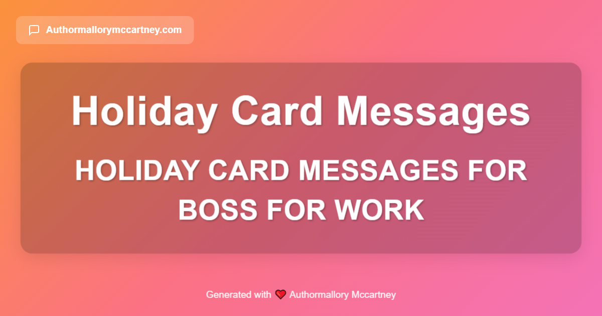 holiday card messages for boss for work