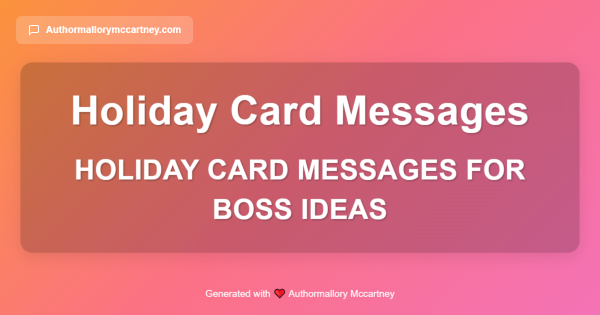 holiday card messages for boss ideas