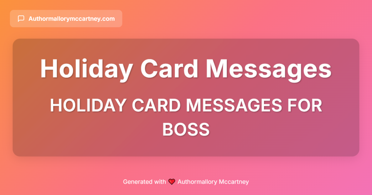 holiday card messages for boss