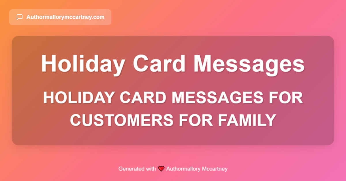 holiday card messages for customers for family