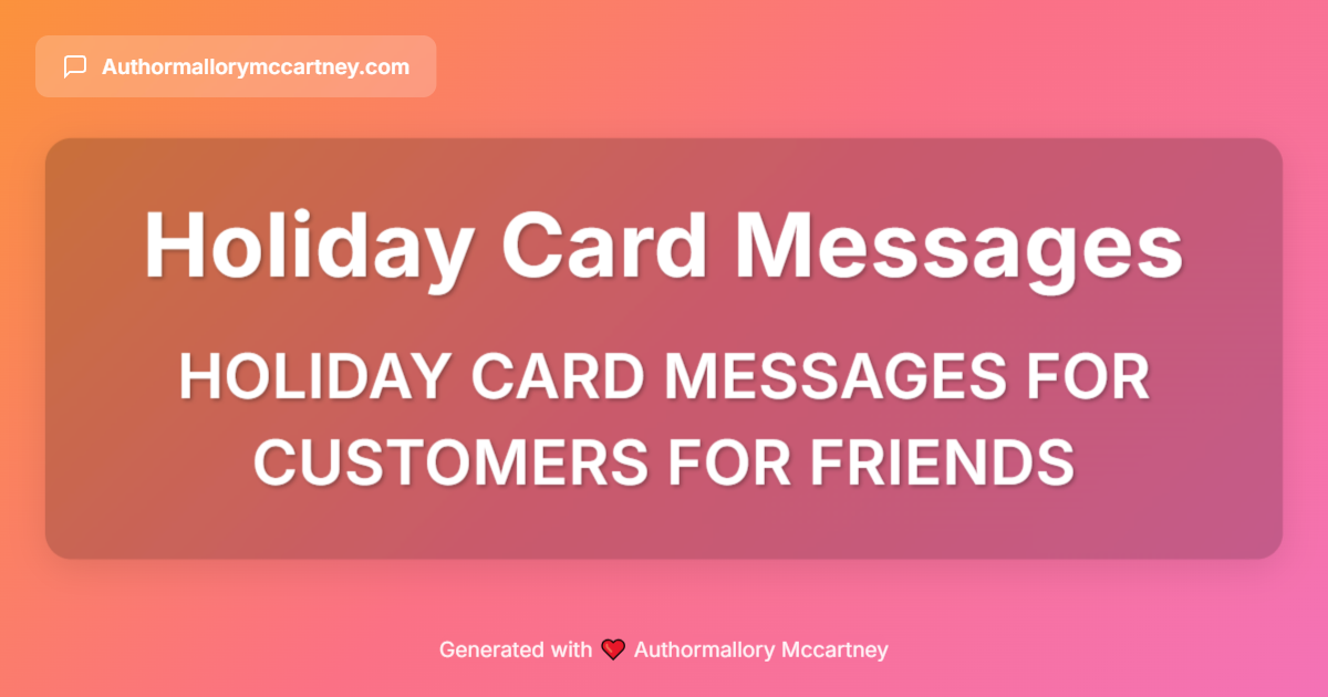 holiday card messages for customers for friends
