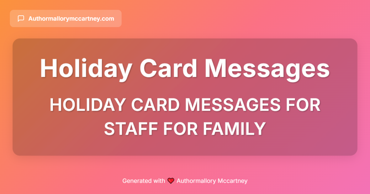 holiday card messages for staff for family