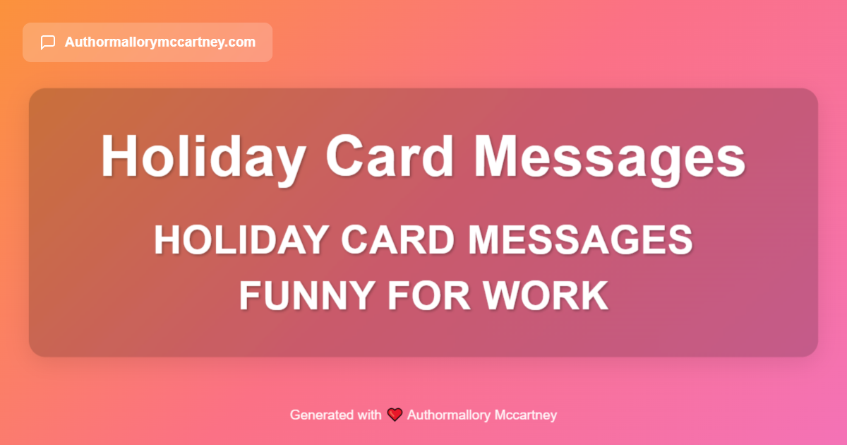 holiday card messages funny for work