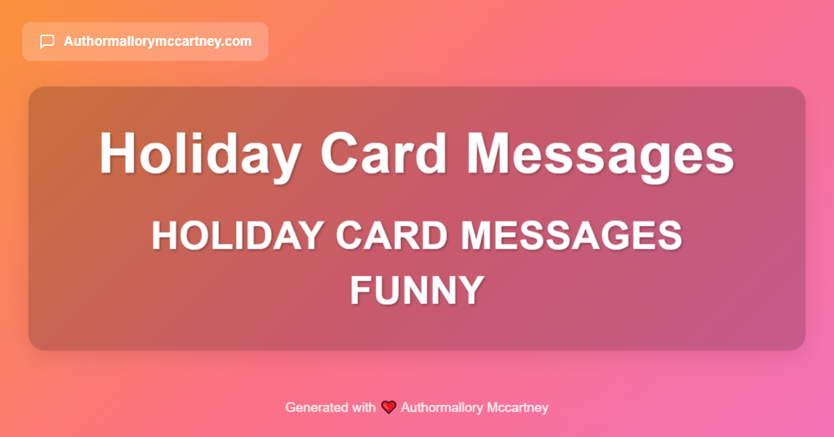 holiday card messages funny