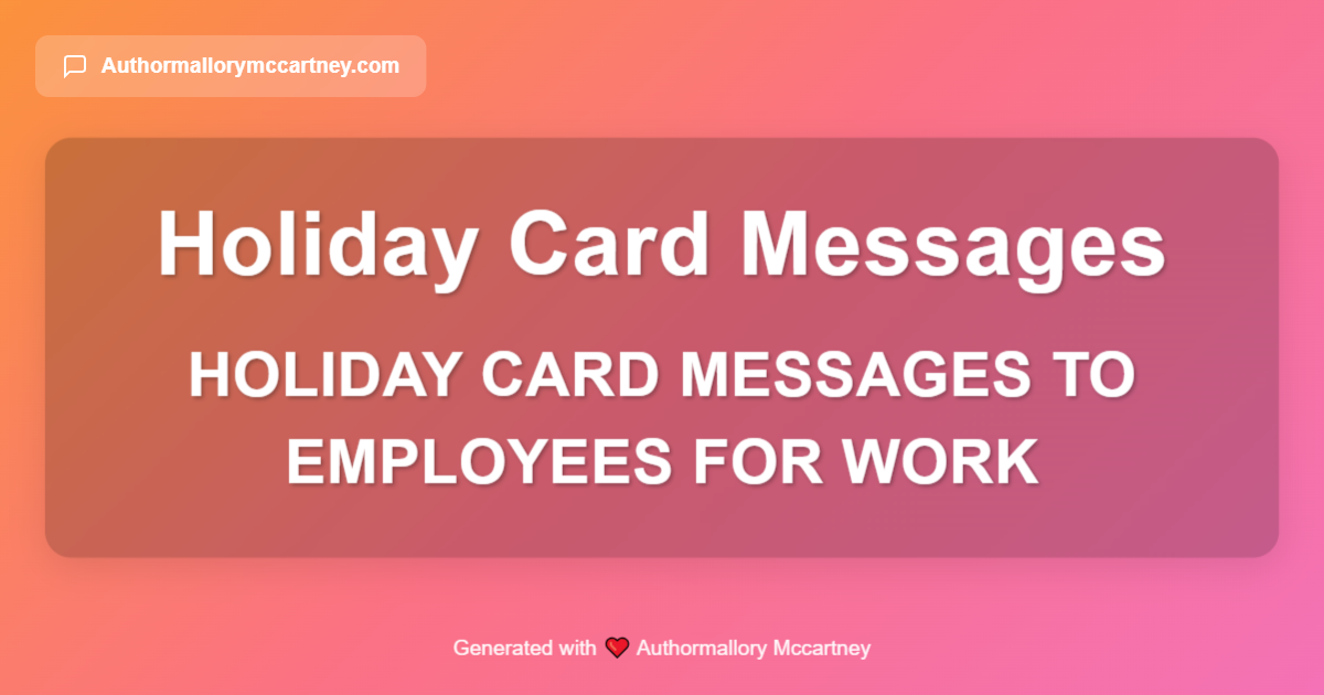 holiday card messages to employees for work