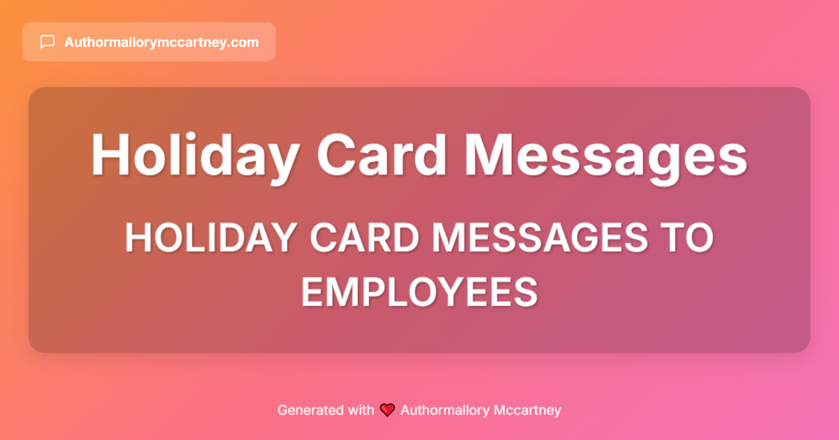 holiday card messages to employees