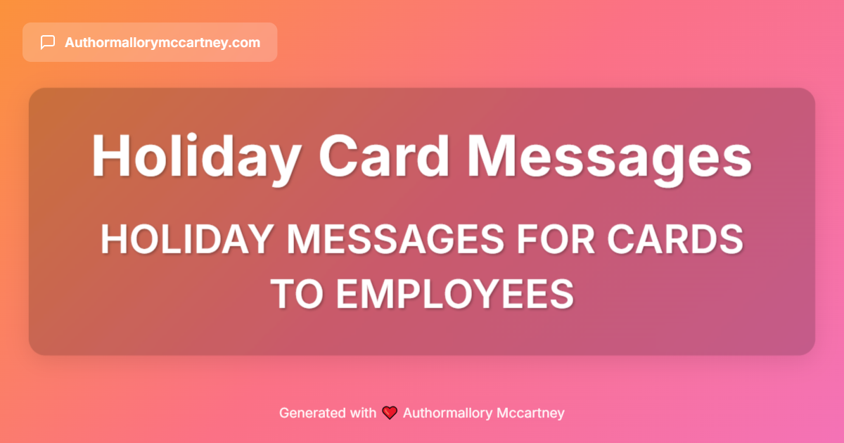 holiday messages for cards to employees
