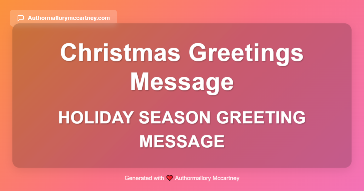 holiday season greeting message