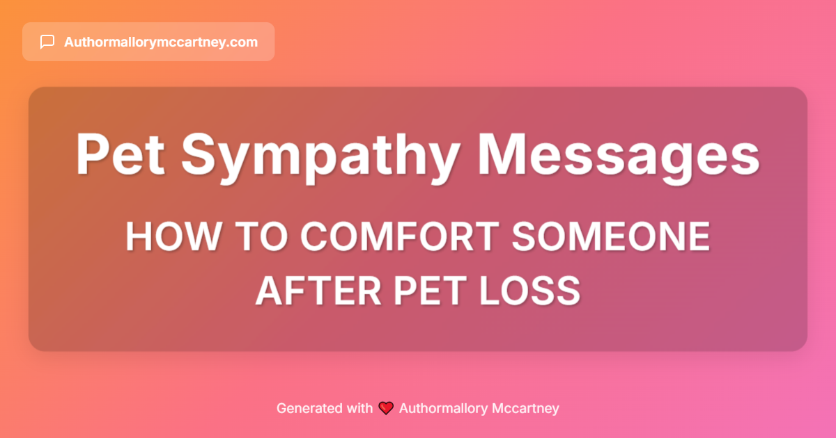 how to comfort someone after pet loss