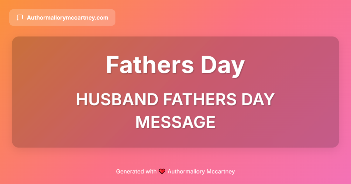 husband fathers day message