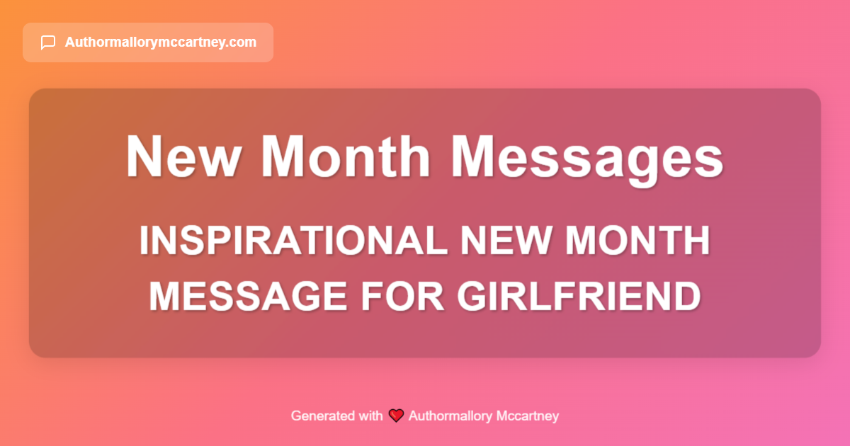 inspirational new month message for girlfriend