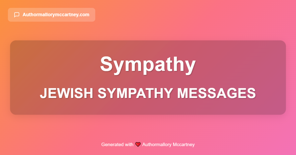 jewish sympathy messages