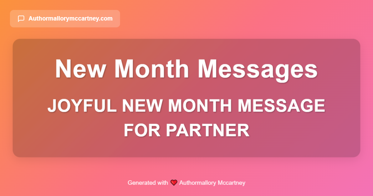joyful new month message for partner