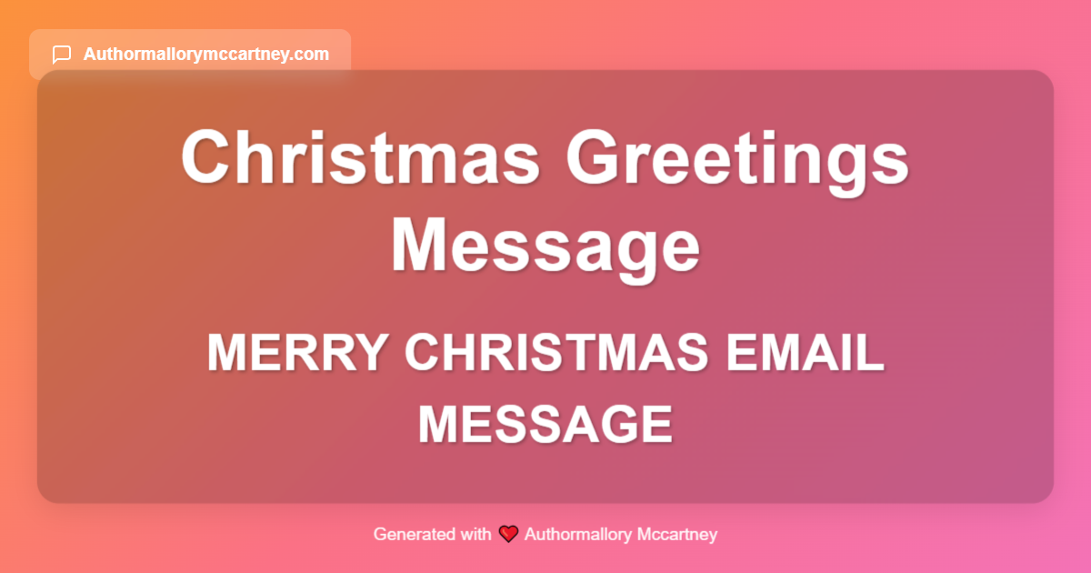 merry christmas email message