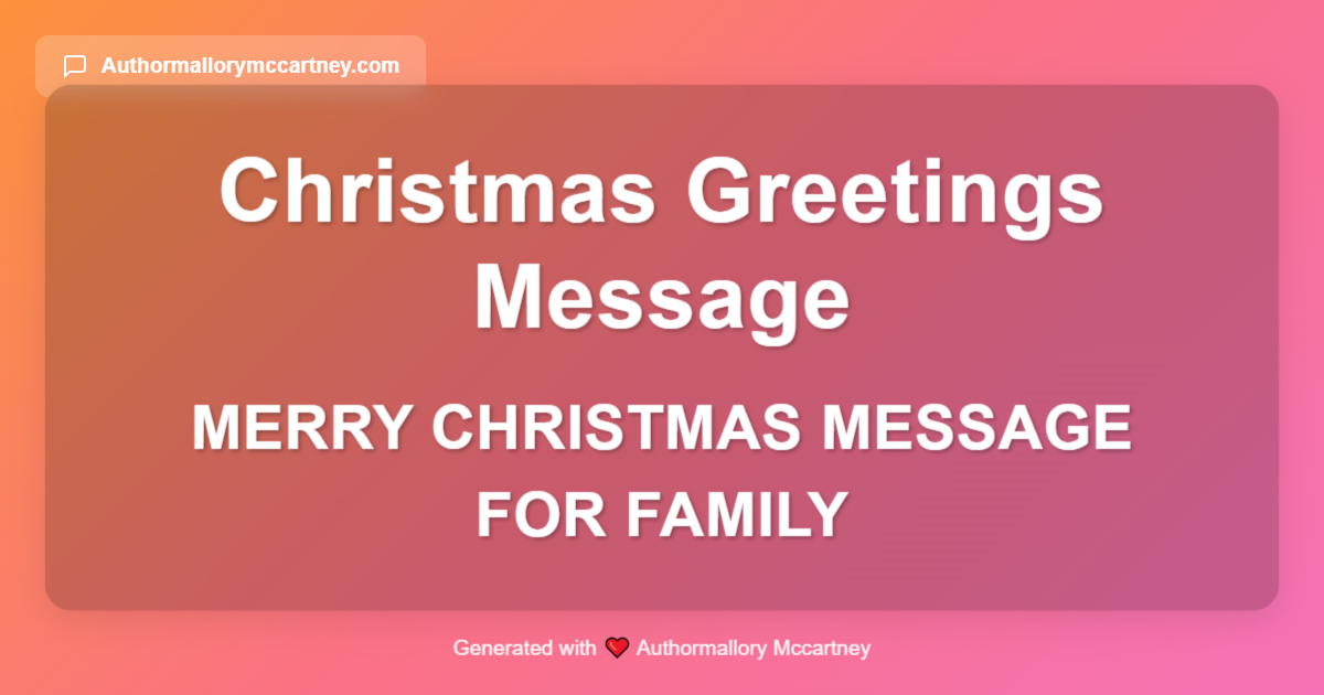merry christmas message for family
