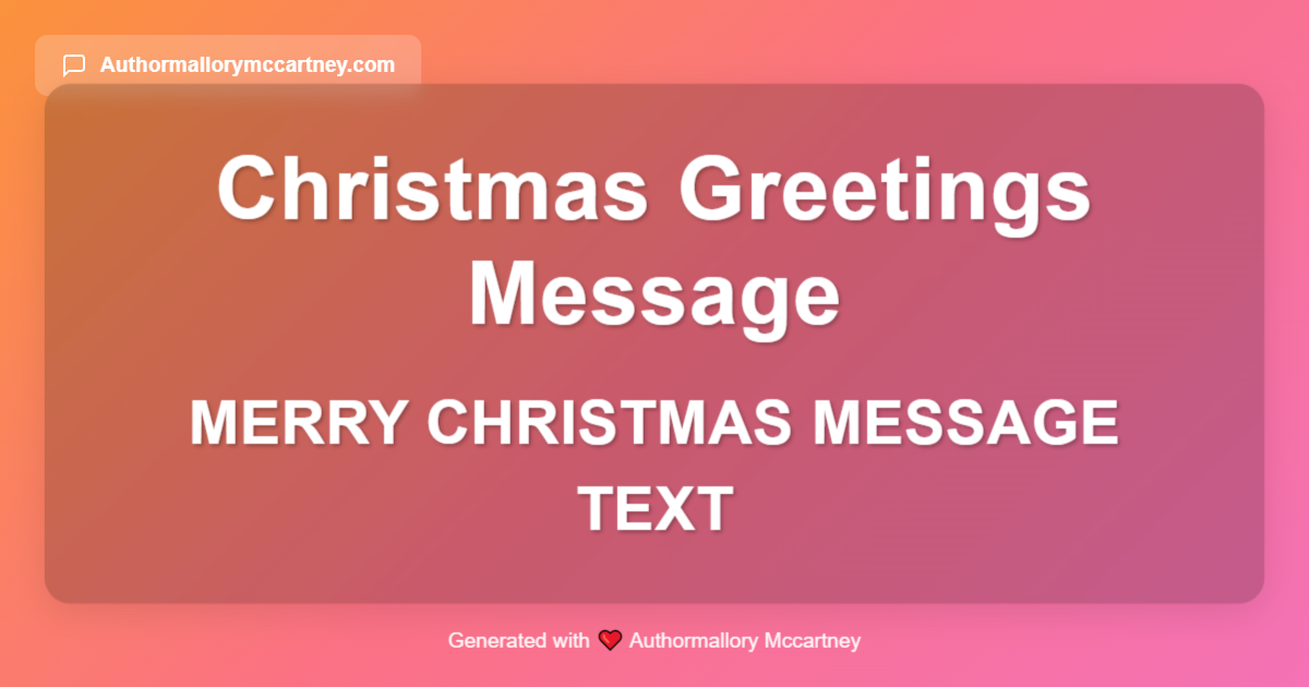 merry christmas message text
