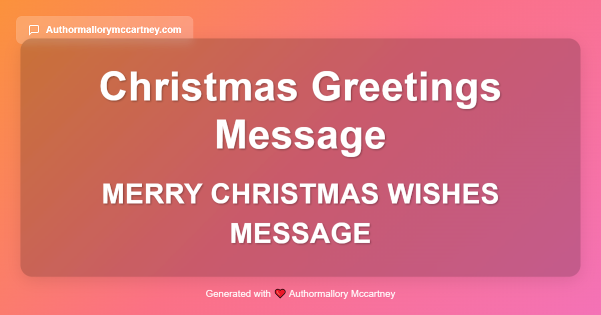 merry christmas wishes message