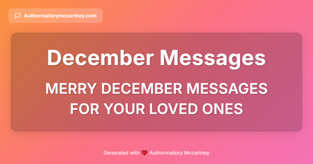 merry december messages for your loved ones