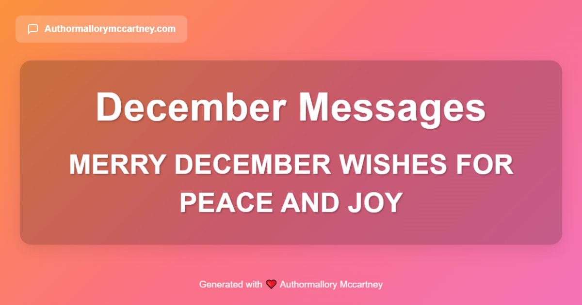merry december wishes for peace and joy