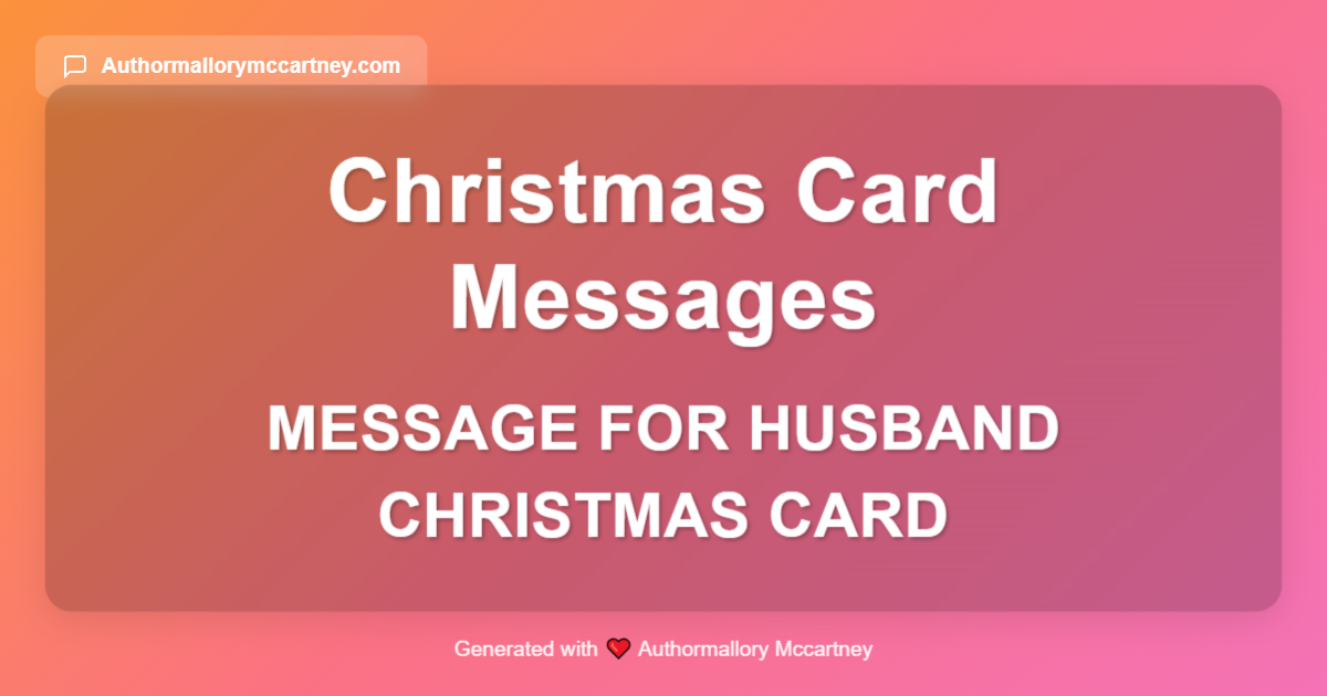 message for husband christmas card