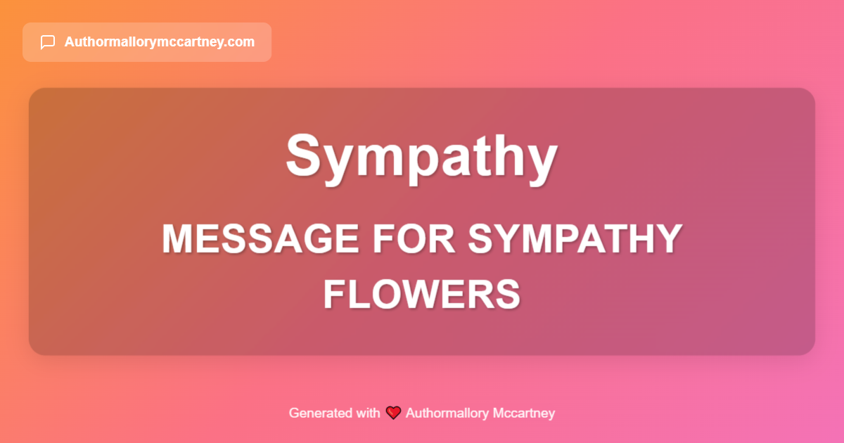 message for sympathy flowers