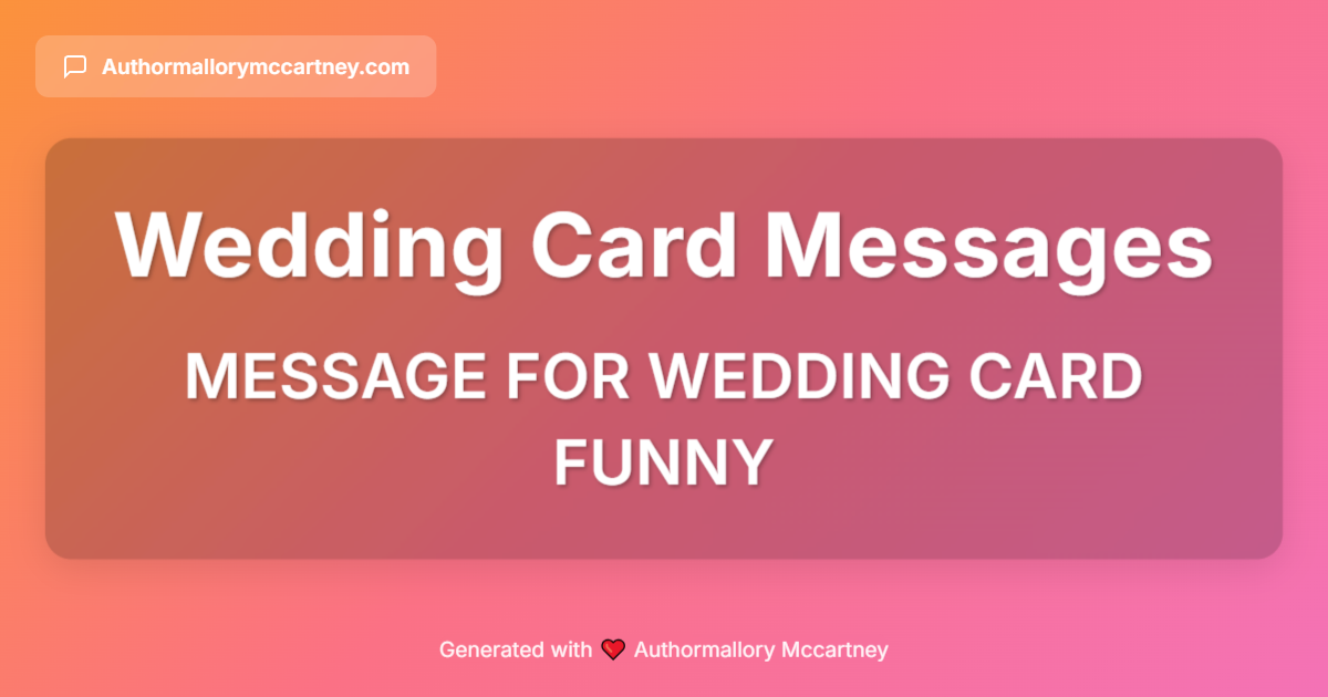 message for wedding card funny