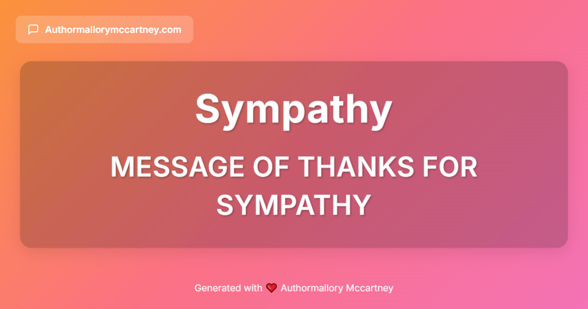 message of thanks for sympathy