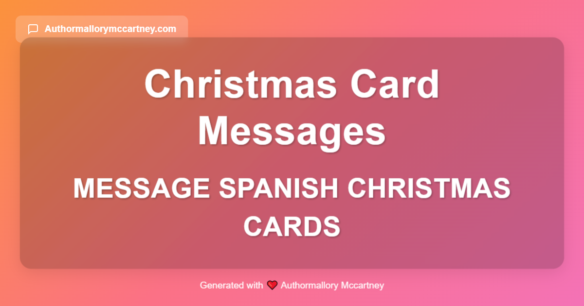 message spanish christmas cards