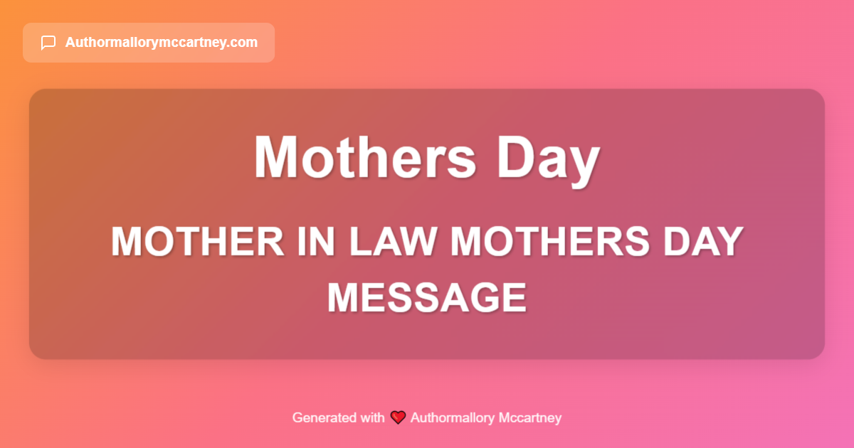 mother in law mothers day message