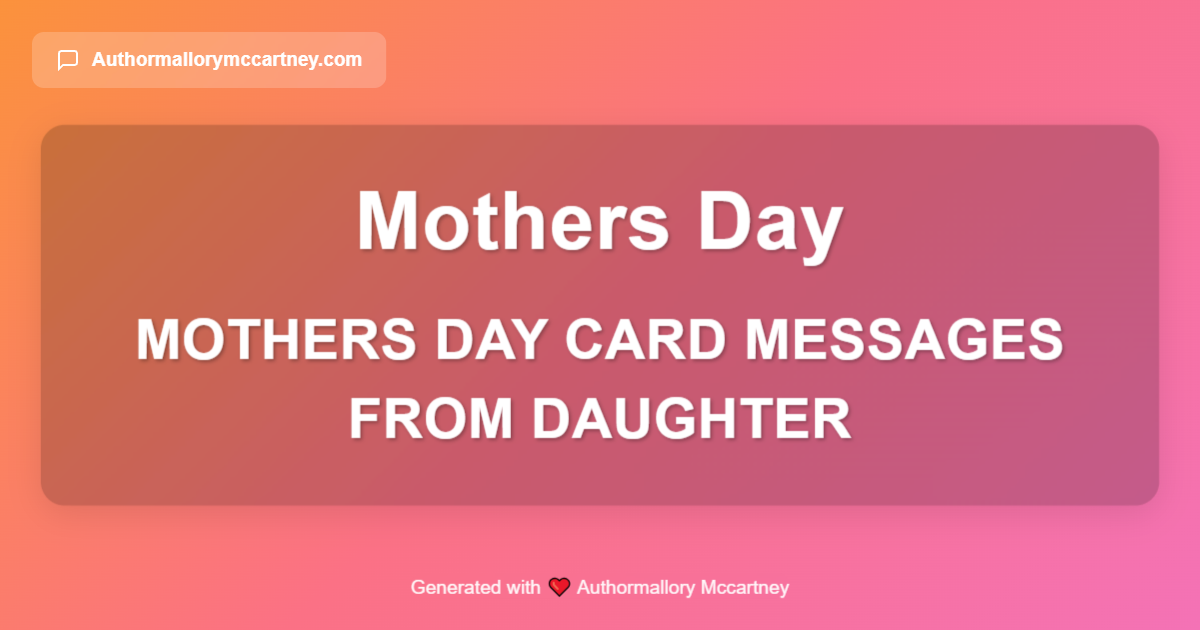 mothers day card messages from daughter