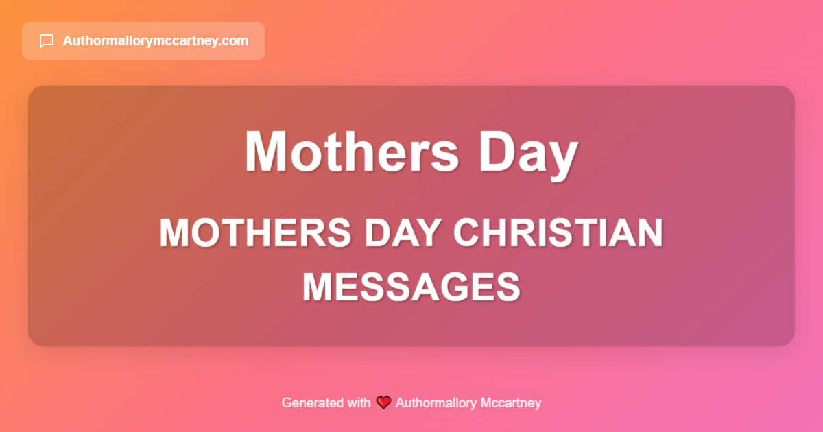 mothers day christian messages