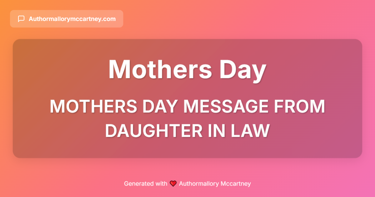 mothers day message from daughter in law