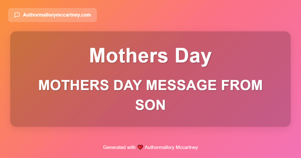 mothers day message from son