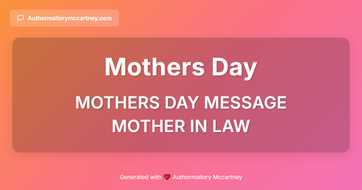 mothers day message mother in law