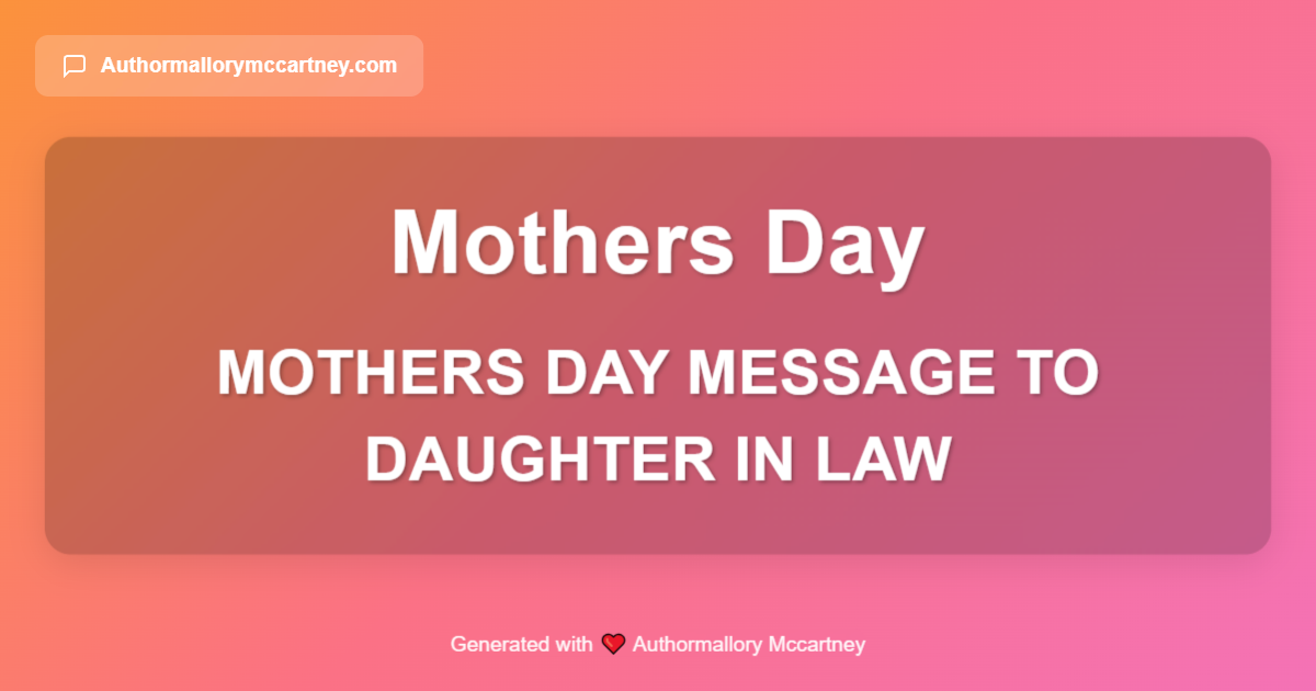 mothers day message to daughter in law