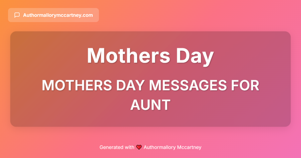 mothers day messages for aunt