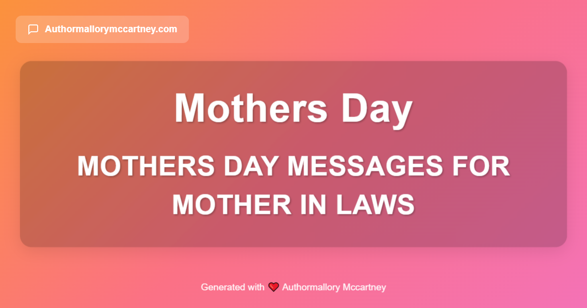 mothers day messages for mother in laws