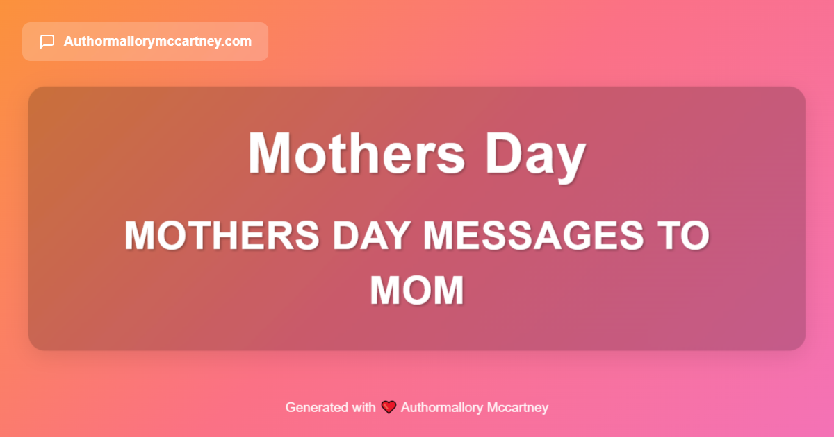 mothers day messages to mom