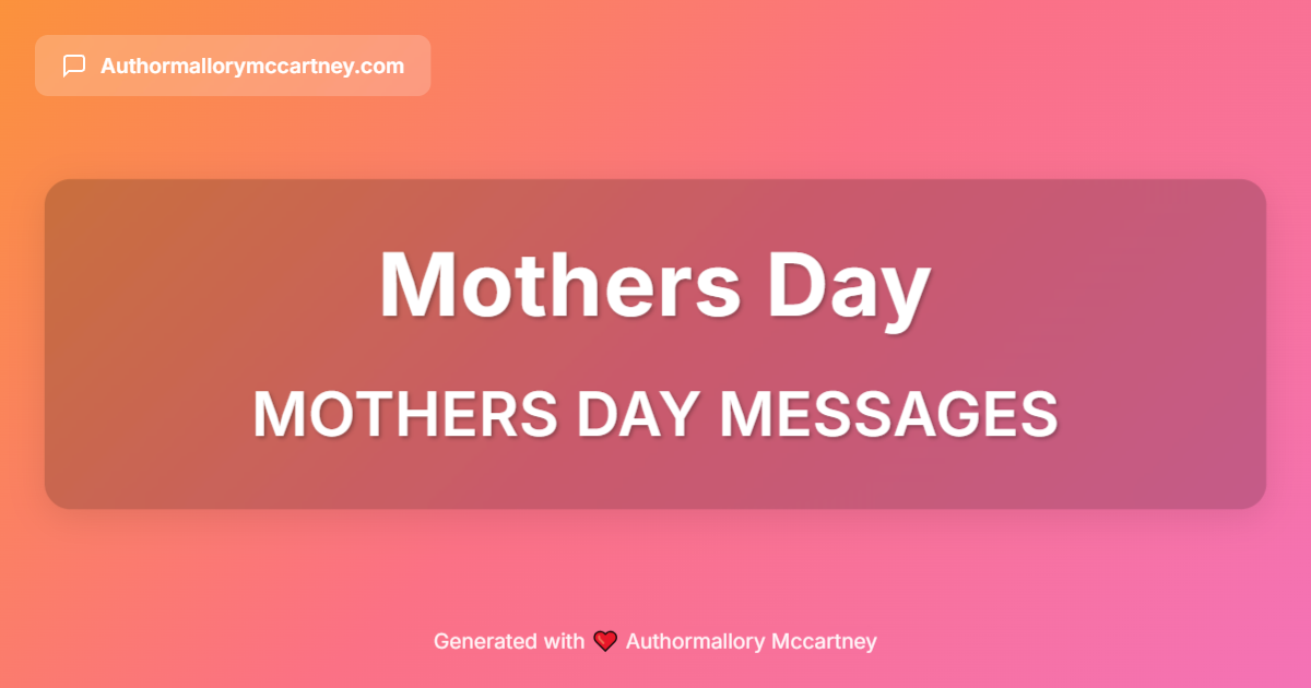 mothers day messages
