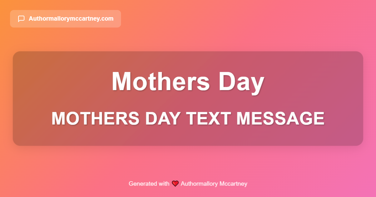 mothers day text message