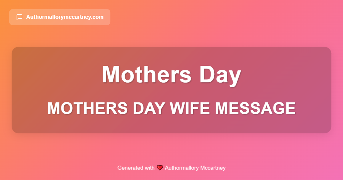 mothers day wife message