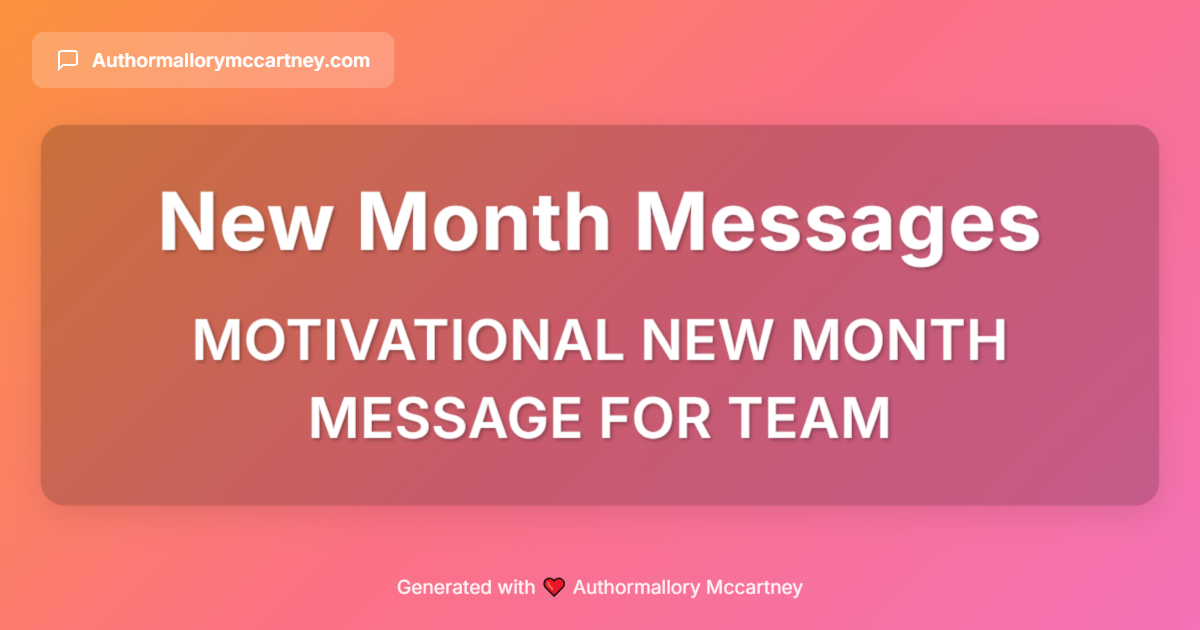 motivational new month message for team