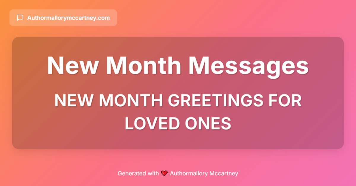 new month greetings for loved ones