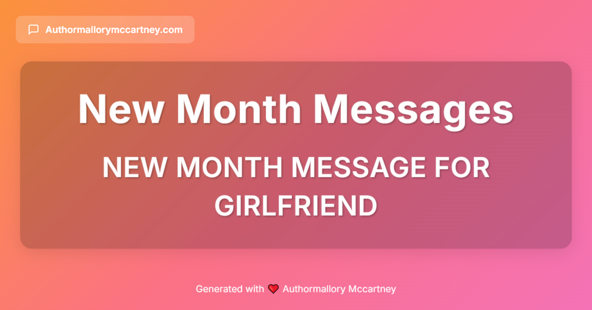 new month message for girlfriend